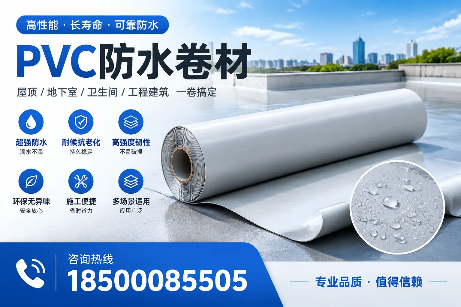PVC防水卷材的防水效果评测,适合十堰的科学依据